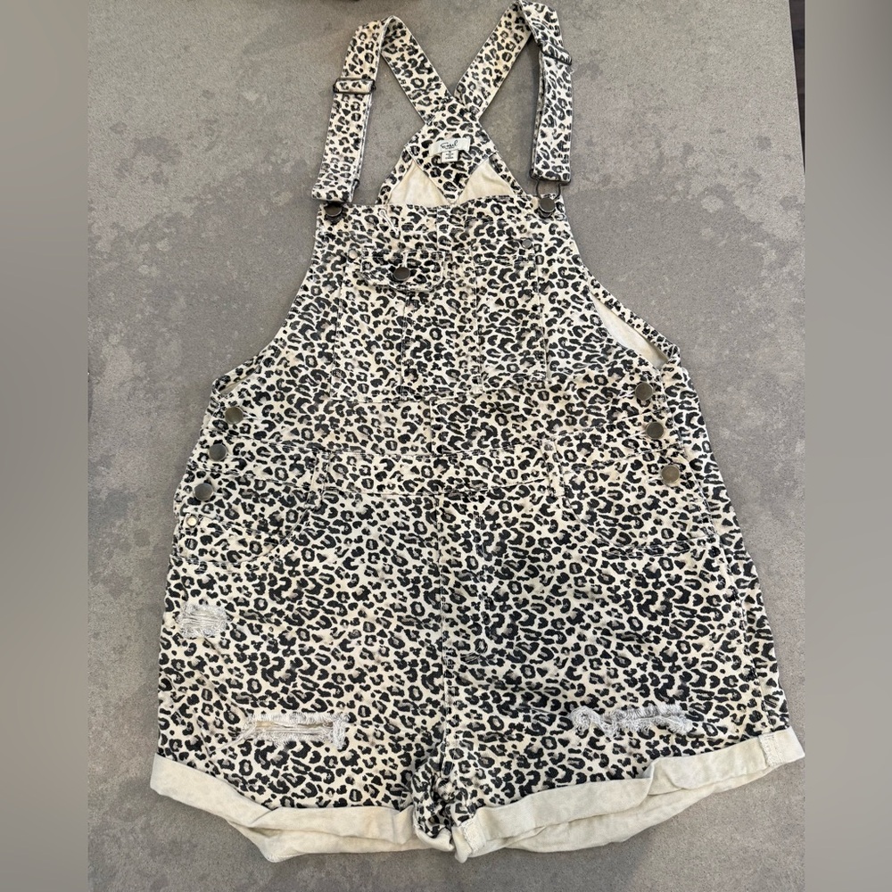 Women Leopard Print Overalls Size Small